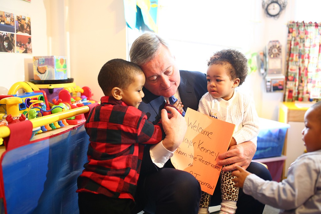 Mayor Kenney Visits with Family and Group Pre-K Providers