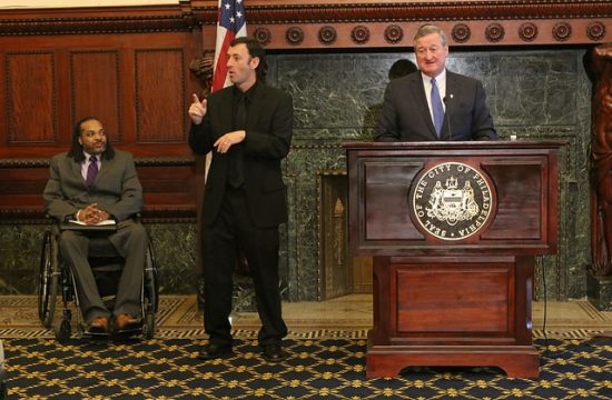 Picture of Mayor Jim Kenney speaking announcing new appointments to the Mayor's Commission on People with Disabilities