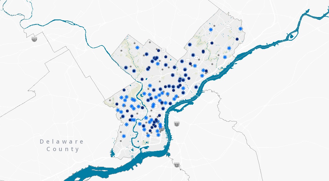 The interactive Stay Cool Map lists all cooling centers, spraygrounds, and pools throughout Philadelphia.