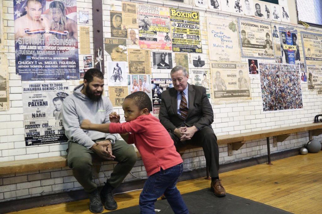 Mayor Kenney watches youth show off boxing skills