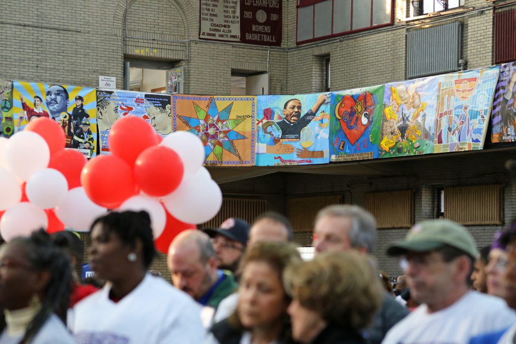 Banners representing Martin Luther King, Jr. on display at Girard College.