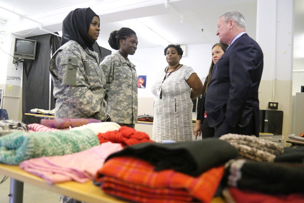 Mayor Kenney visits South Philadelphia High School, one of the City’s Community Schools, to see its’ new Clothing Closet.