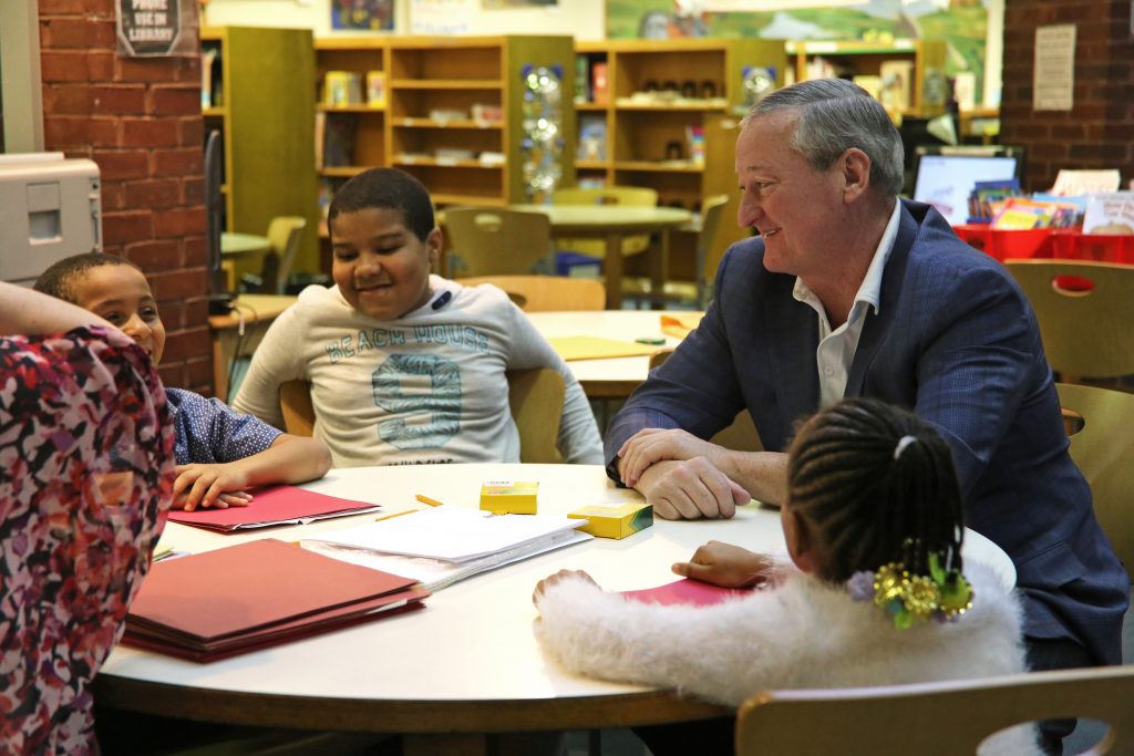 Mayor Kenney participates in the Sunday Literacy Program at the Joseph E. Coleman Northwest Regional Library.