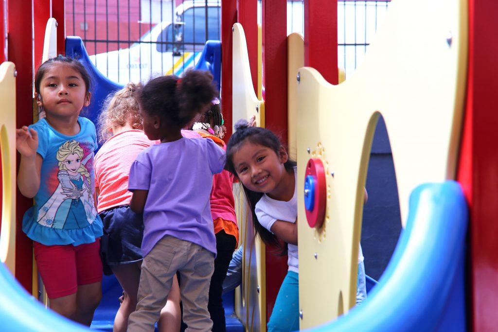 Students enjoy time on the playground during the PHLpreK Enrollment Launch 