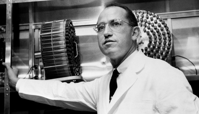 Dr. Jonas Salk in his lab