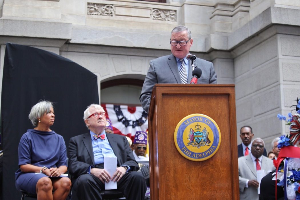 Mayor Kenney speaking at OV Catto Dedication