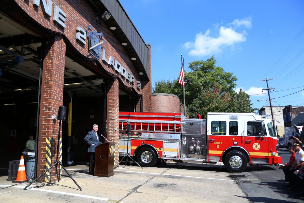 Mayor Kenney speaks during the Engine 2 Housing Ceremony