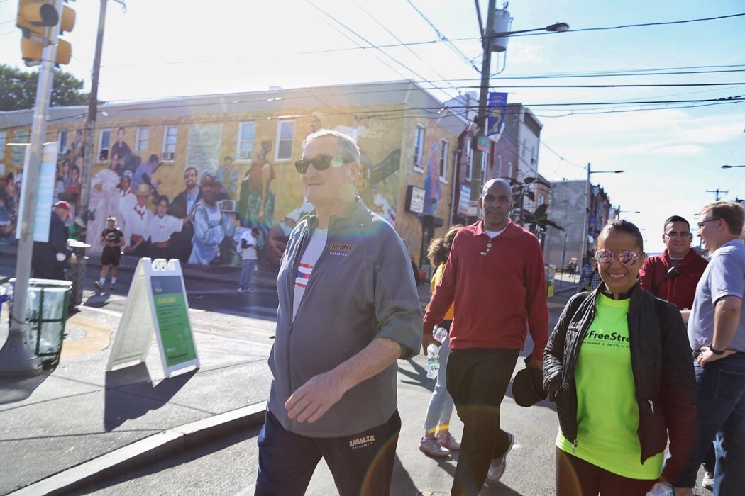 Mayor Kenney walking during Philly Free Streets