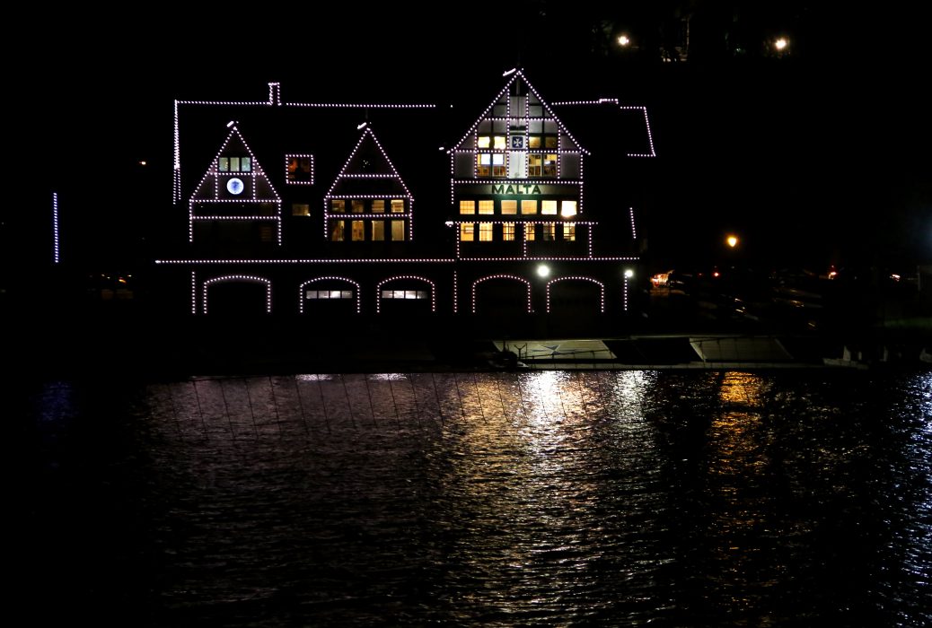 Boathouse Row lights up to recognize Hanukkah on December 12.