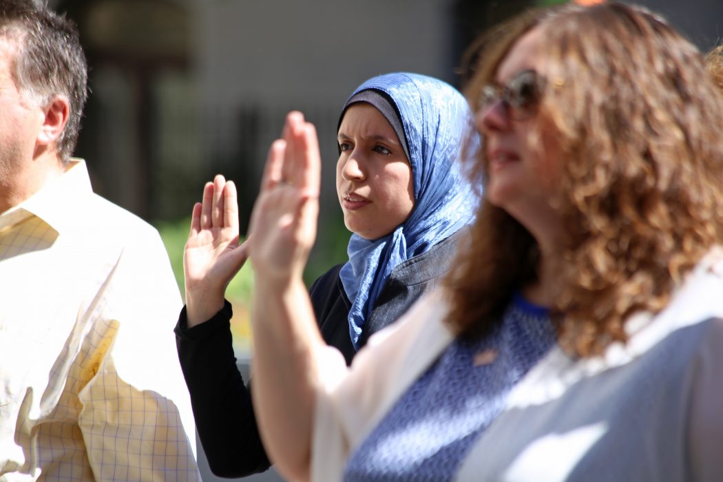 Naturalization ceremony participants
