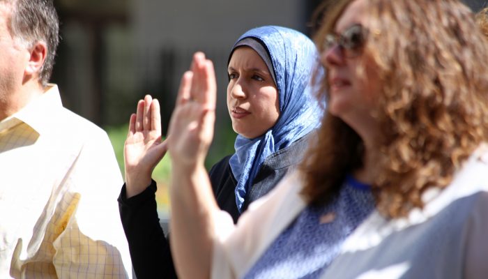 Naturalization ceremony participants