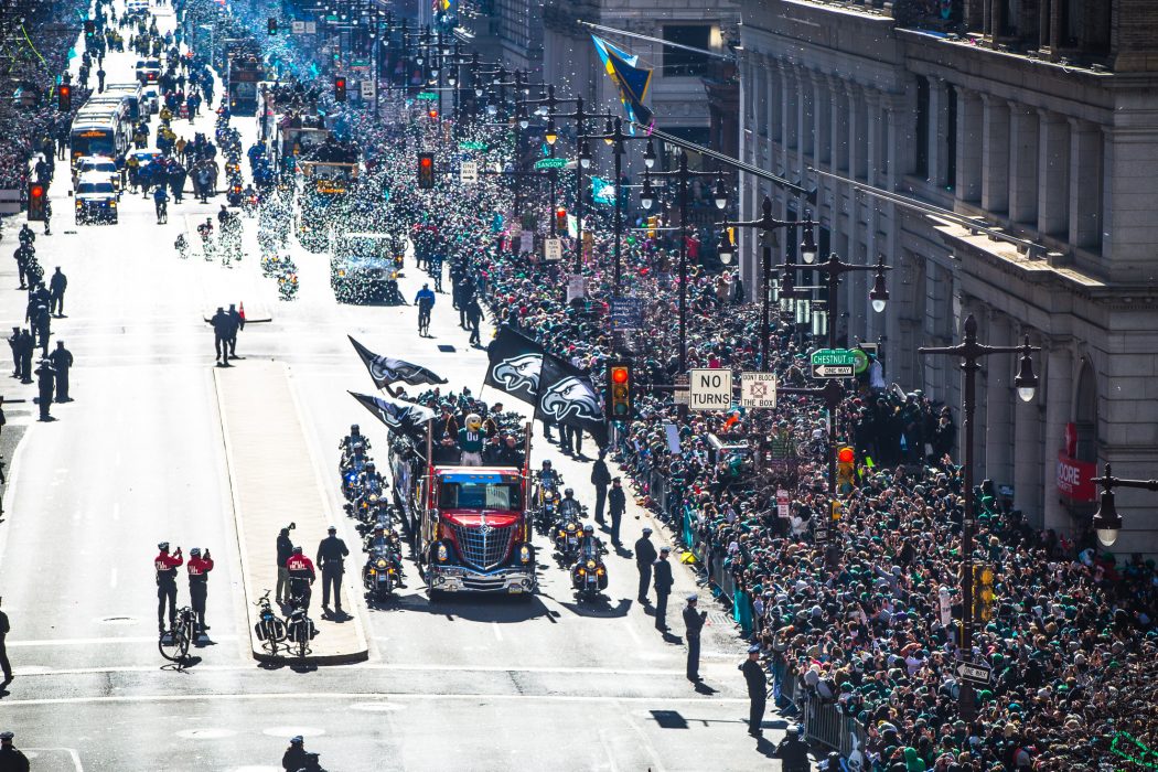 Eagles Parade traveling on South Broad Street
