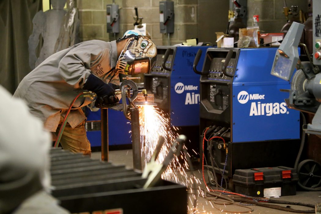 Welding student at Randolph does work