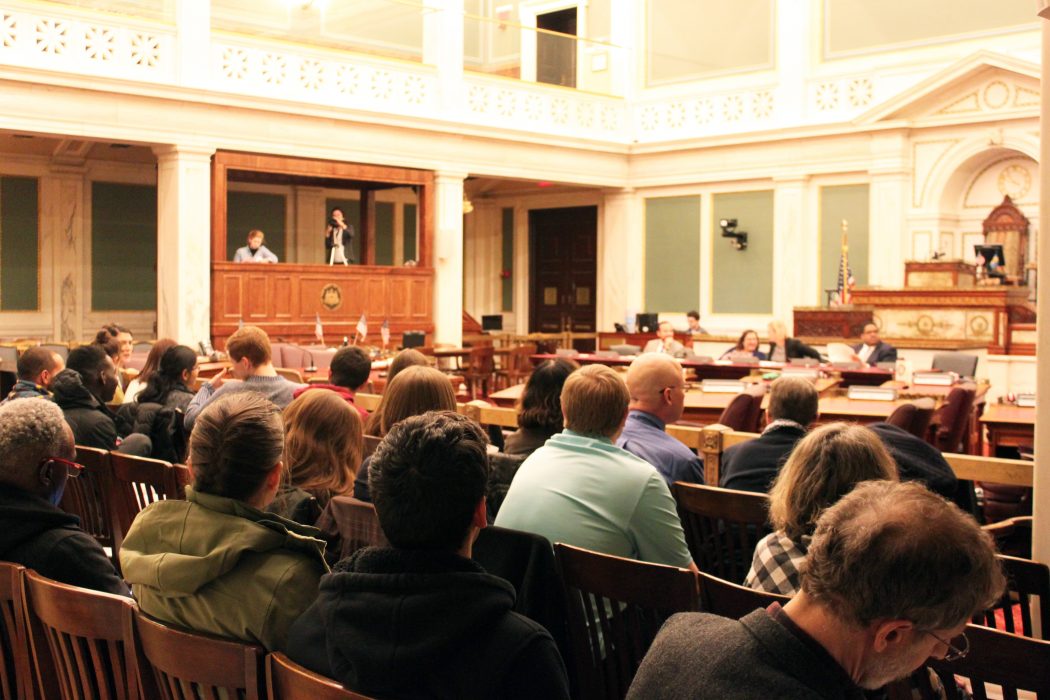 Philadelphia residents providing testimony in City Council Chambers
