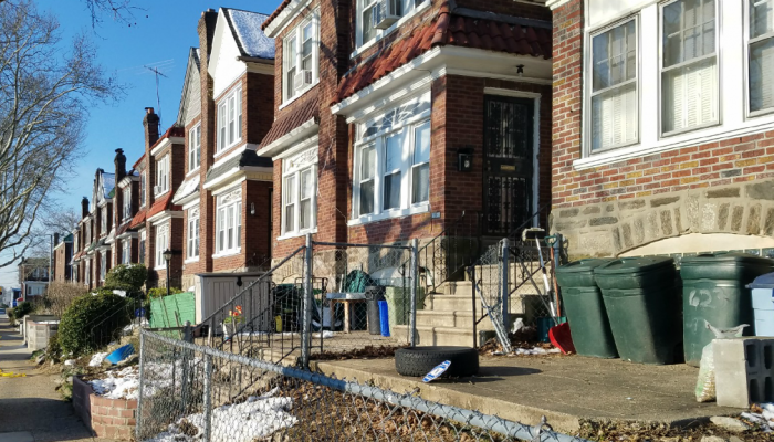 A picture of row homes in the Olney neighborhood of Philadelphia