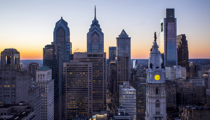 Sleek, modern buildings dominate Philadelphia’s skyline. Photo by C. Smyth for VISIT PHILADELPHIA
