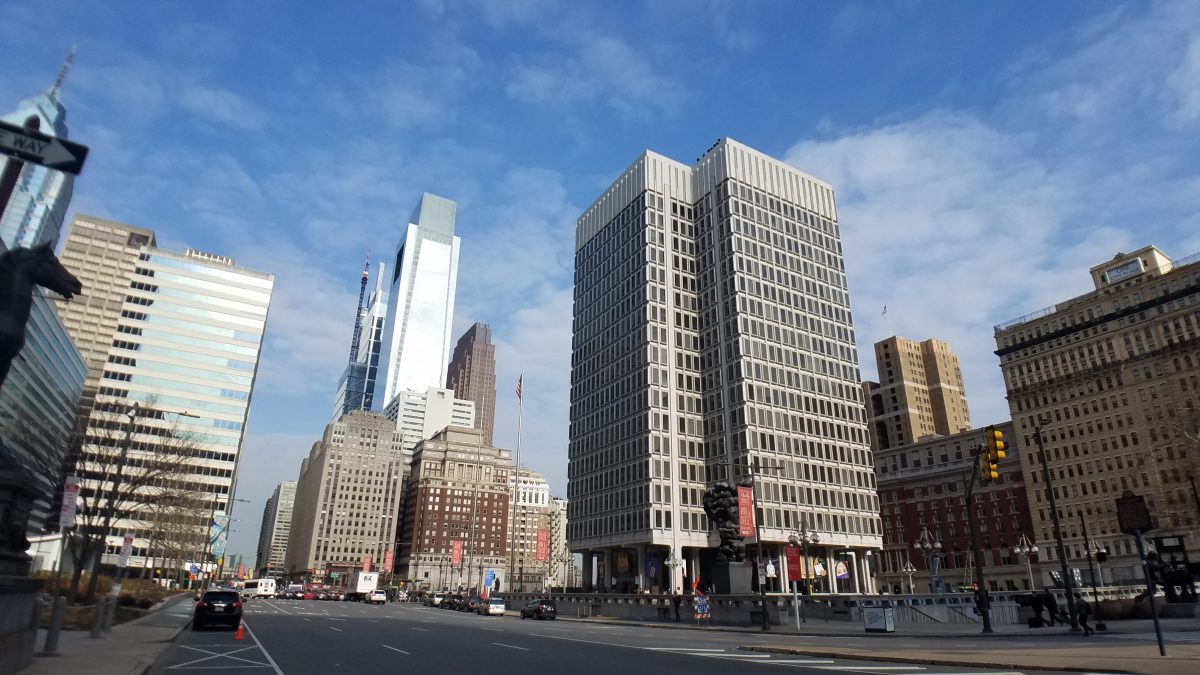 The Municipal Services Building in center city