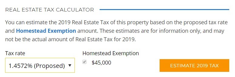 Screenshot of Property Tax Calculator