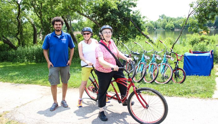 Women on bicycles