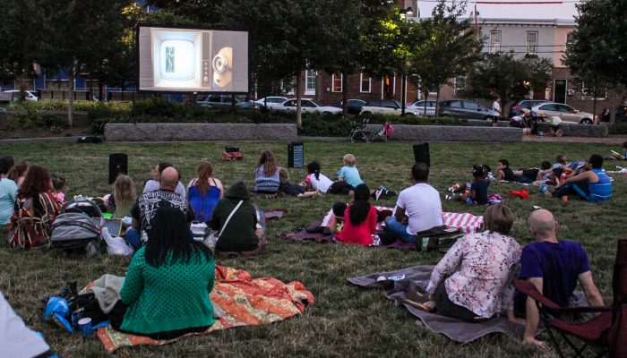 A movie night at Hawthorne Park