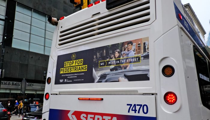 SEPTA Bus with Vizion Zero Ad on the back