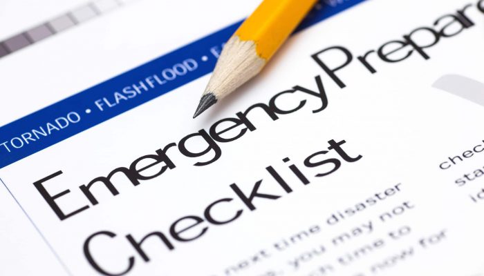 Document that says Emergency Prepared Checklist