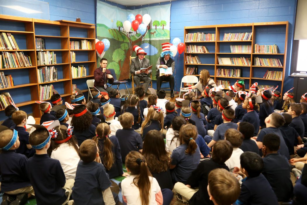Mayor Kenney celebrates Read Across America Week by reading Dr. Seuss classic, “Green Eggs and Ham” at John Hancock Demonstration School on March 6.