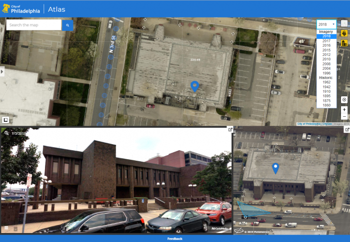 The imagey tools in Atlas show several imagery views for detailed exploration.