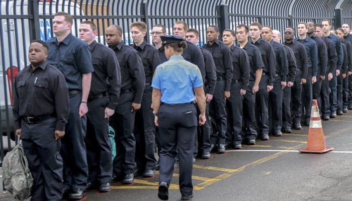 Cadets lined up for inspection