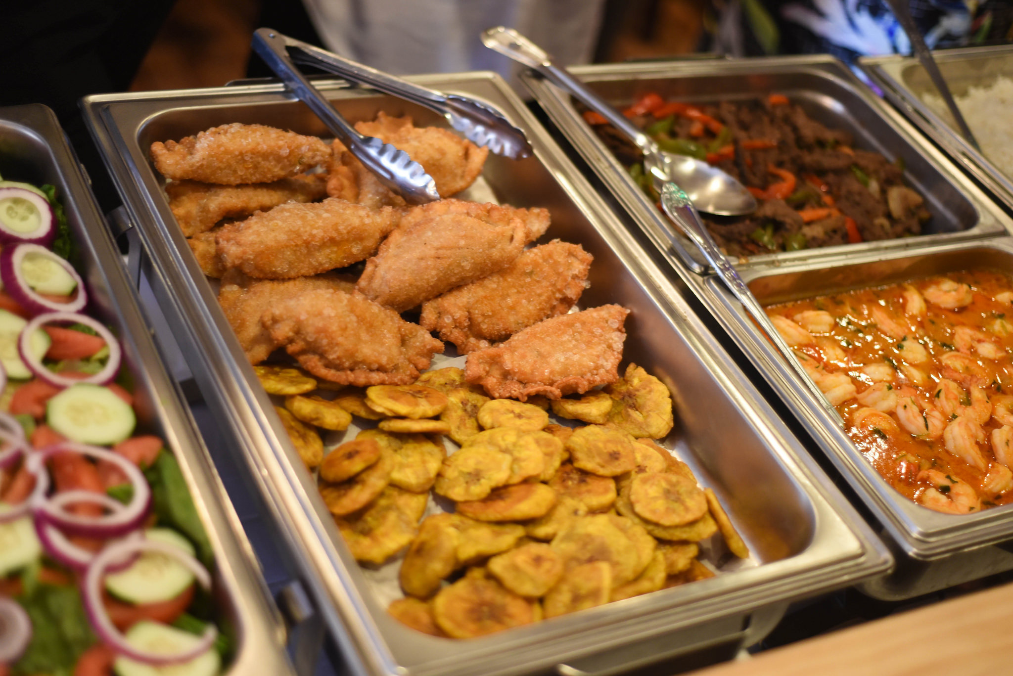 A tray of food, including empanadas, at Buccann.