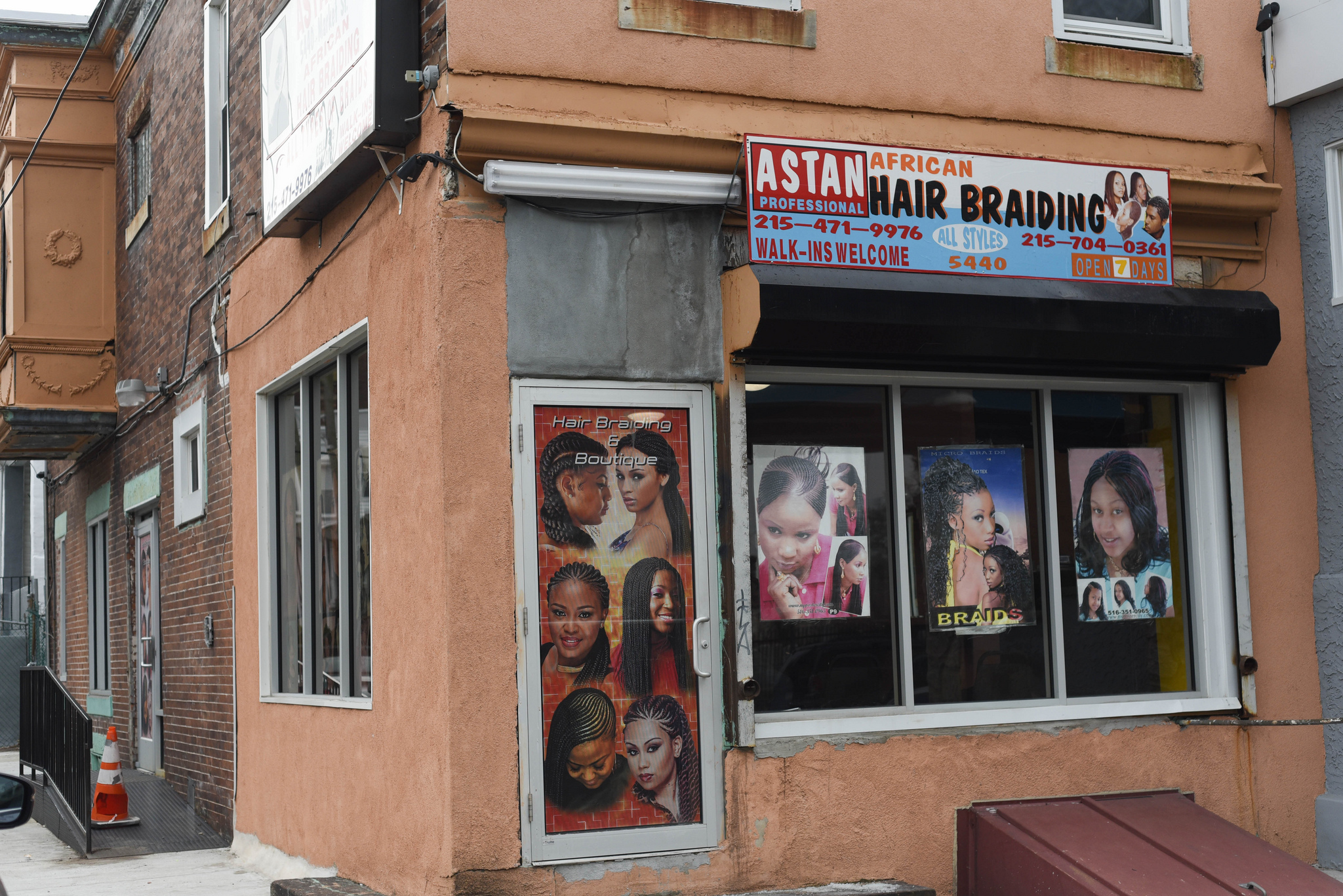 The renovated exterior of Astan Hair Braiding.