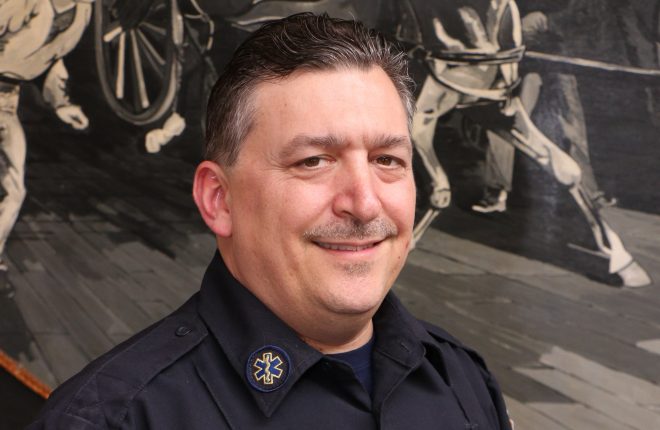 Paramedic posing for photo
