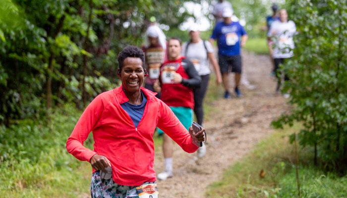 Runners enjoying the Boxer's Trail 5K race.