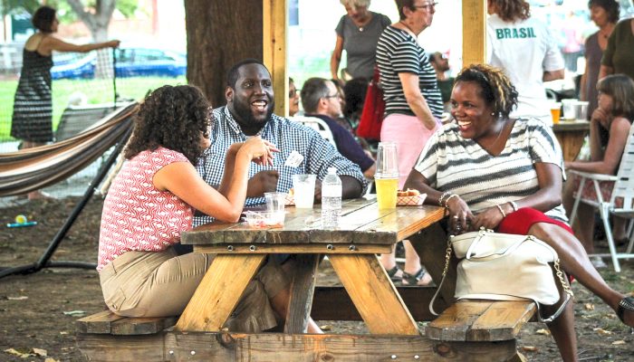 People enjoying Parks on Tap.