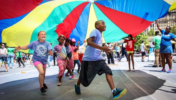 Children enjoying summer camp.