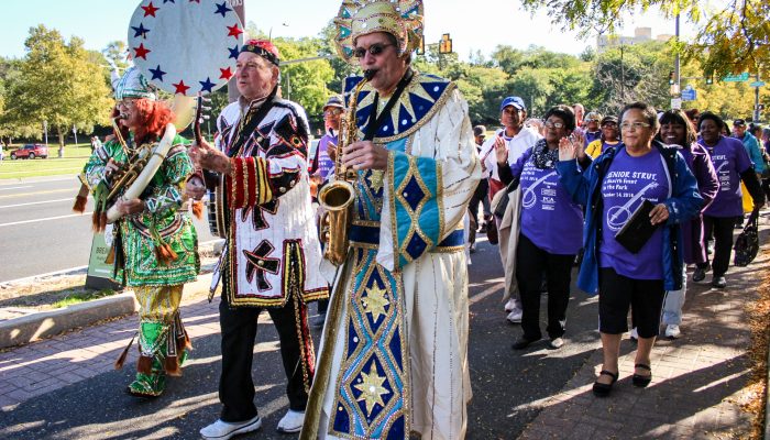 Senior Strut Mummers and walkers.