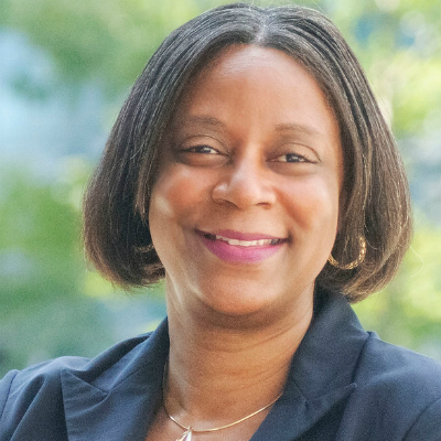 Delores Davis, Deputy Revenue Commissioner for Administration, in front of City Hall, Philadelphia