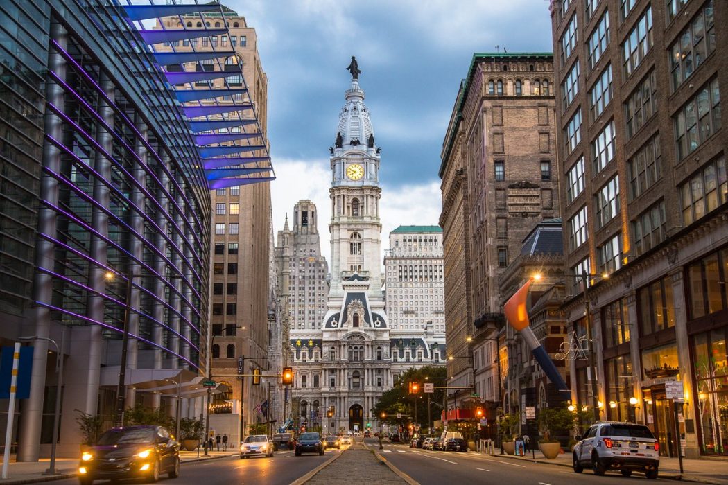 philadelphia city hall from the vantage point of north broad
