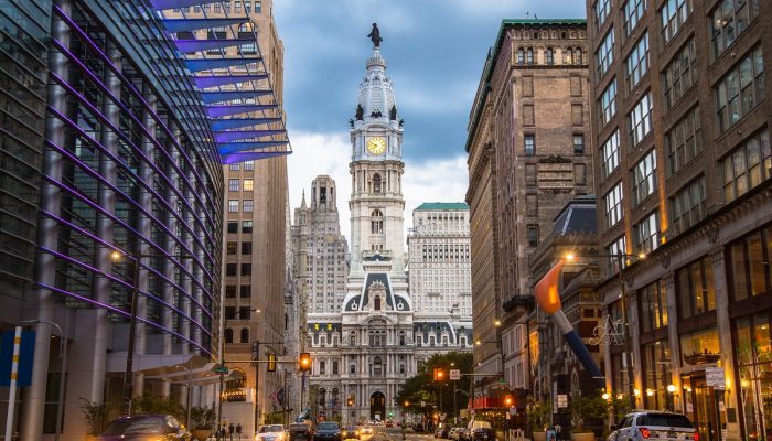 philadelphia city hall from the vantage point of north broad