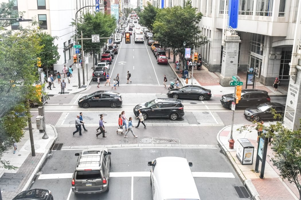 an intersection in center city philadelphia