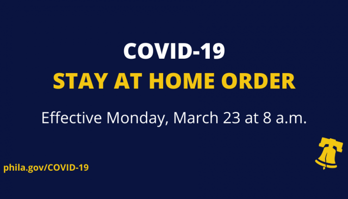 a graphic that says covid-19 stay at home order effective monday March 23 8 a.m.