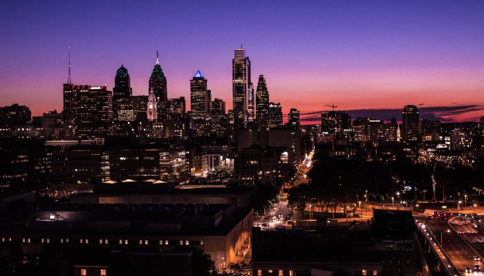 Philadelphia skyline at night