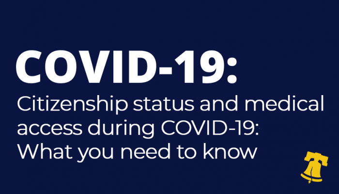 COVID-19 image in English medical access and citizenship status