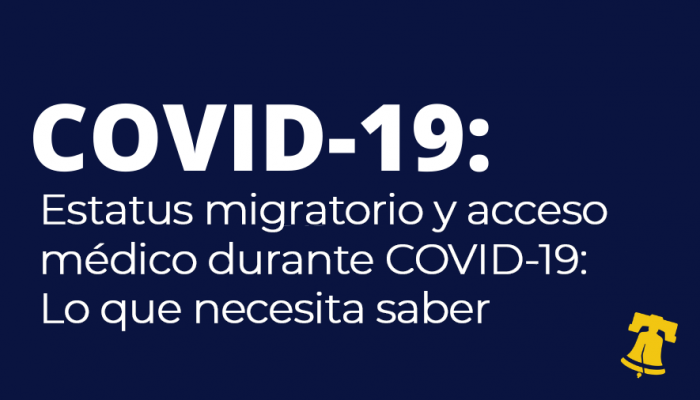 COVID-19 picture in Spanish estatus migratorio y atencion medica