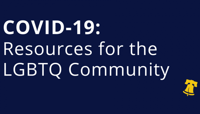 graphic that says COVID-19: Resources for the LGBTQ Community