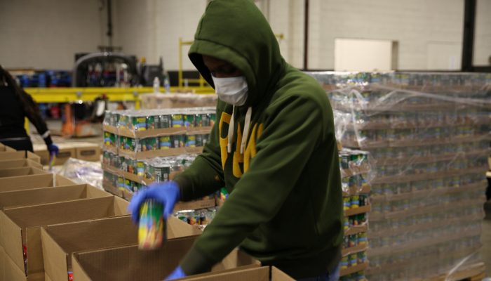 Volunteer at food warehouse