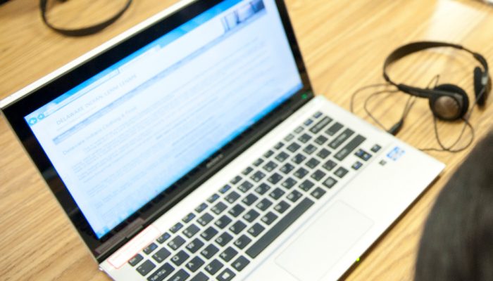 Laptop on a desk