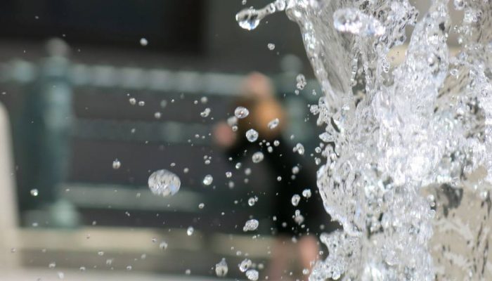 A water fountain at Dilworth Park, in Center City Philadelphia