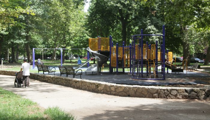 A sunny day at a Philadelphia playground.