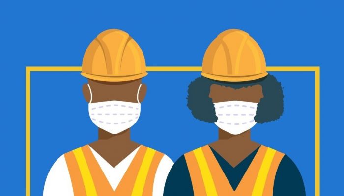 construction workers wearingmasks